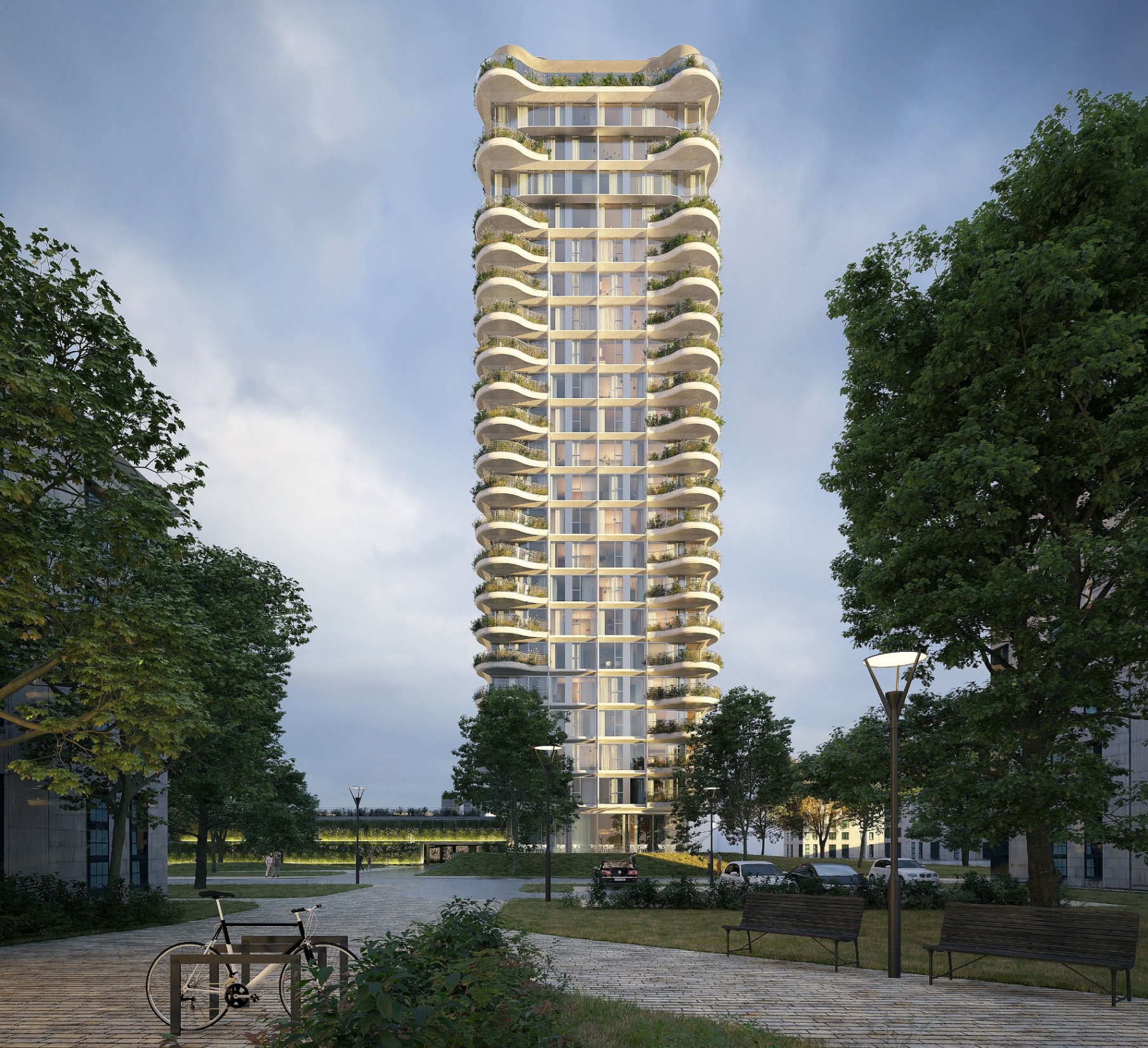 Budoucí vzhled "mrakodrapu" v Ostrčilově ulici. Vizualizace: AI DESIGN